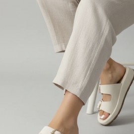 Slide, white comfortable sandal 