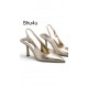 Dress shoe, gold slingback