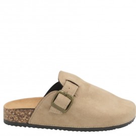 Slide, khaki with closed toe