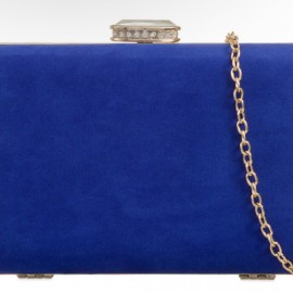 Royal blue box clutch bag