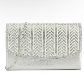 Silver clutch bag