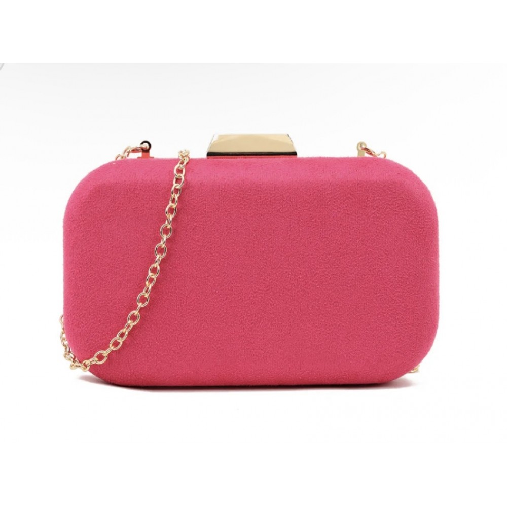 Fuchsia box clutch bag