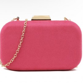 Fuchsia box clutch bag