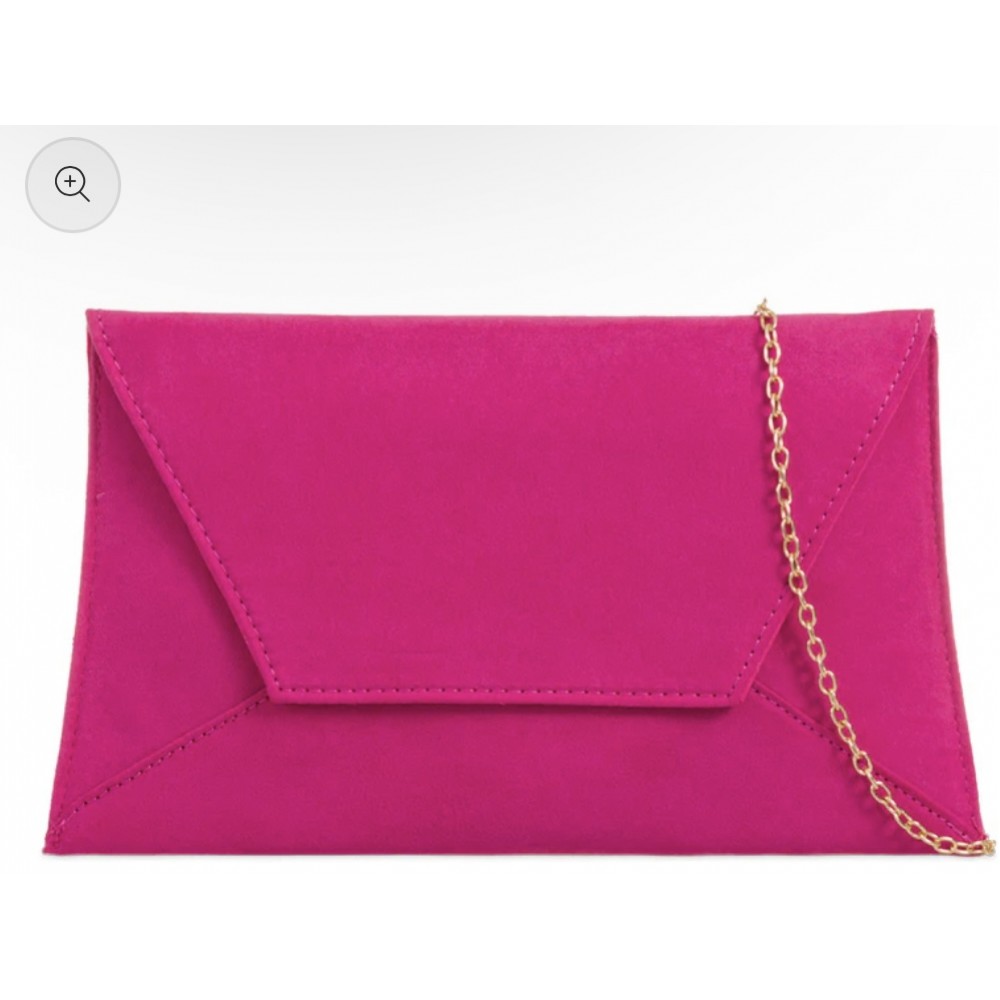 Fuchsia envelope clutch bag