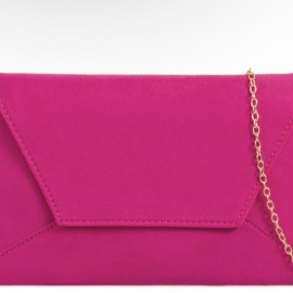 Fuchsia envelope clutch bag