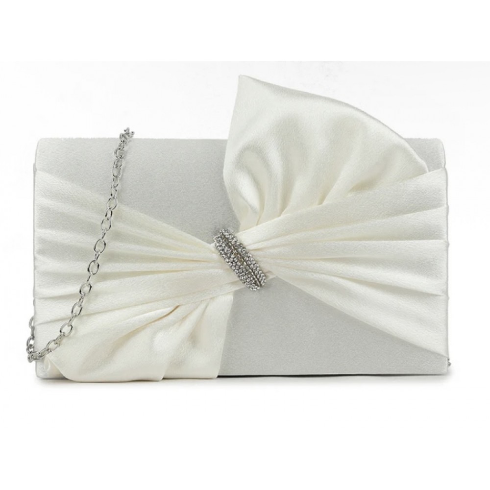 Ivory clutch bag with bow