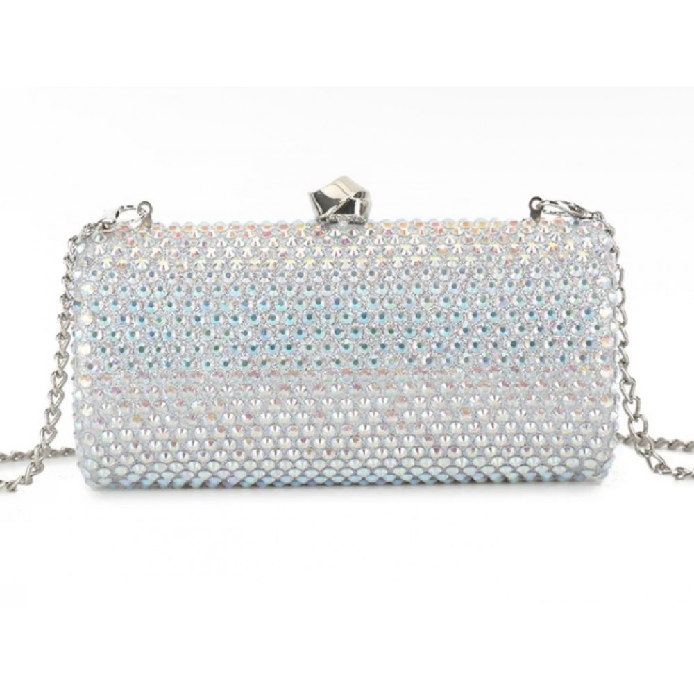 Silver box clutch bag