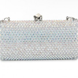 Silver box clutch bag