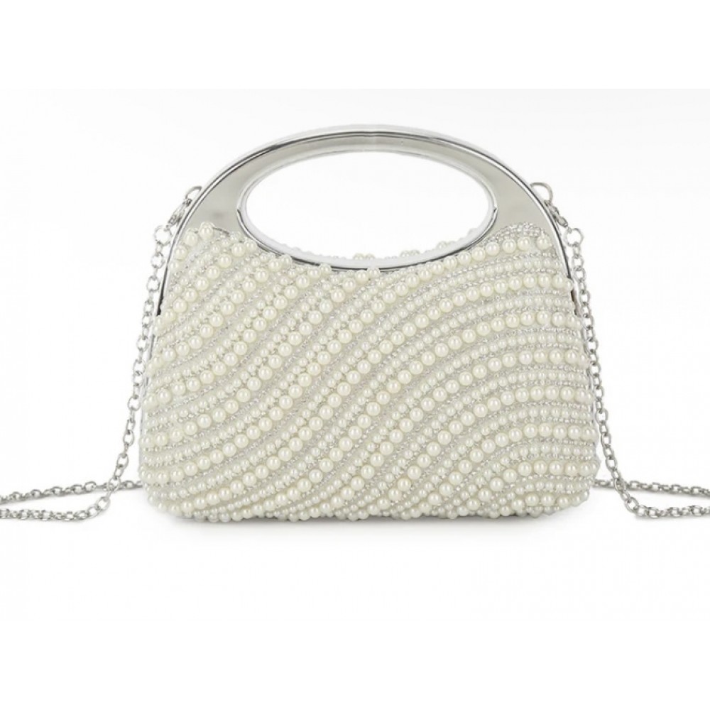 Cream dress bag with top handle