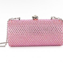 Pink box clutch bag