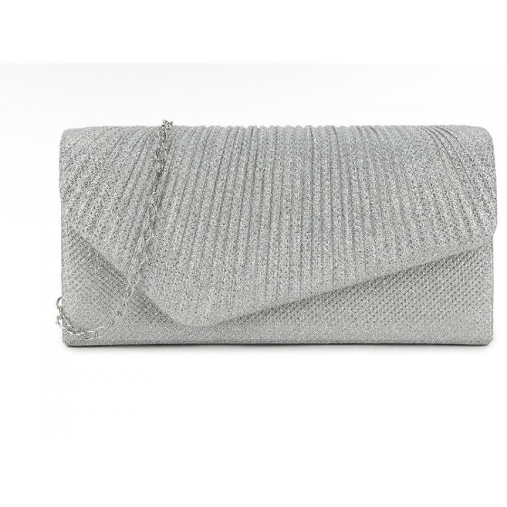 Silver clutch bag