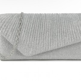 Silver clutch bag