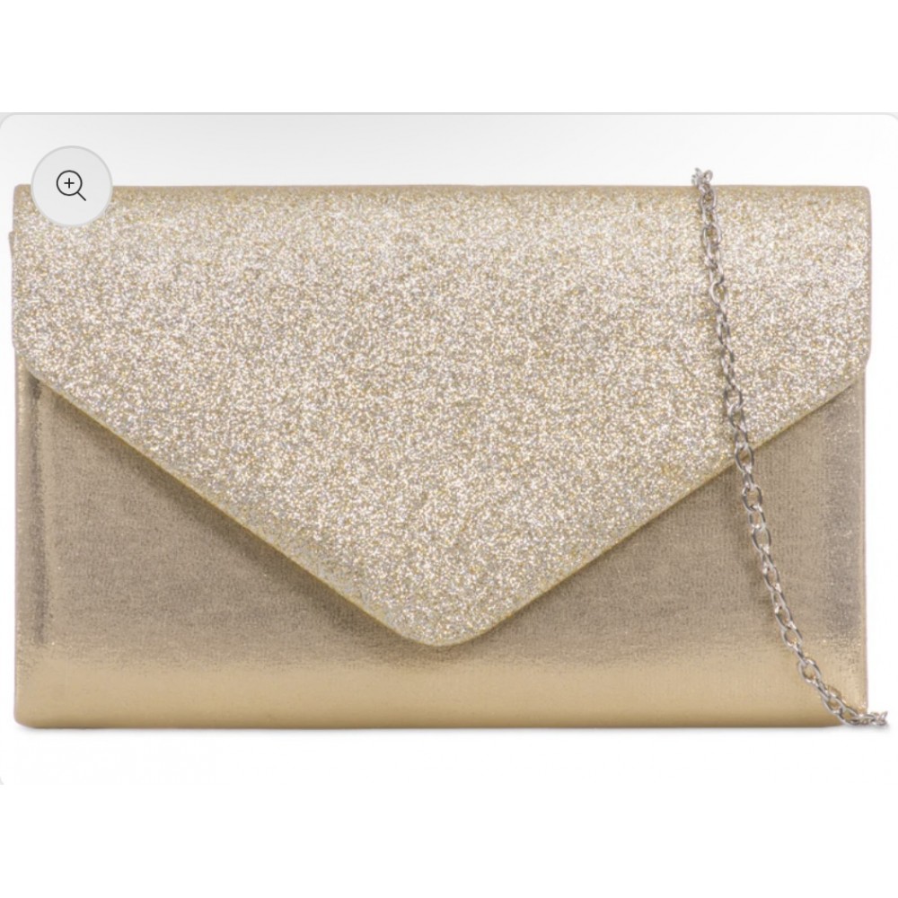 Gold clutch bag