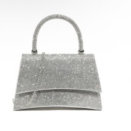 Top handle silver dress bag