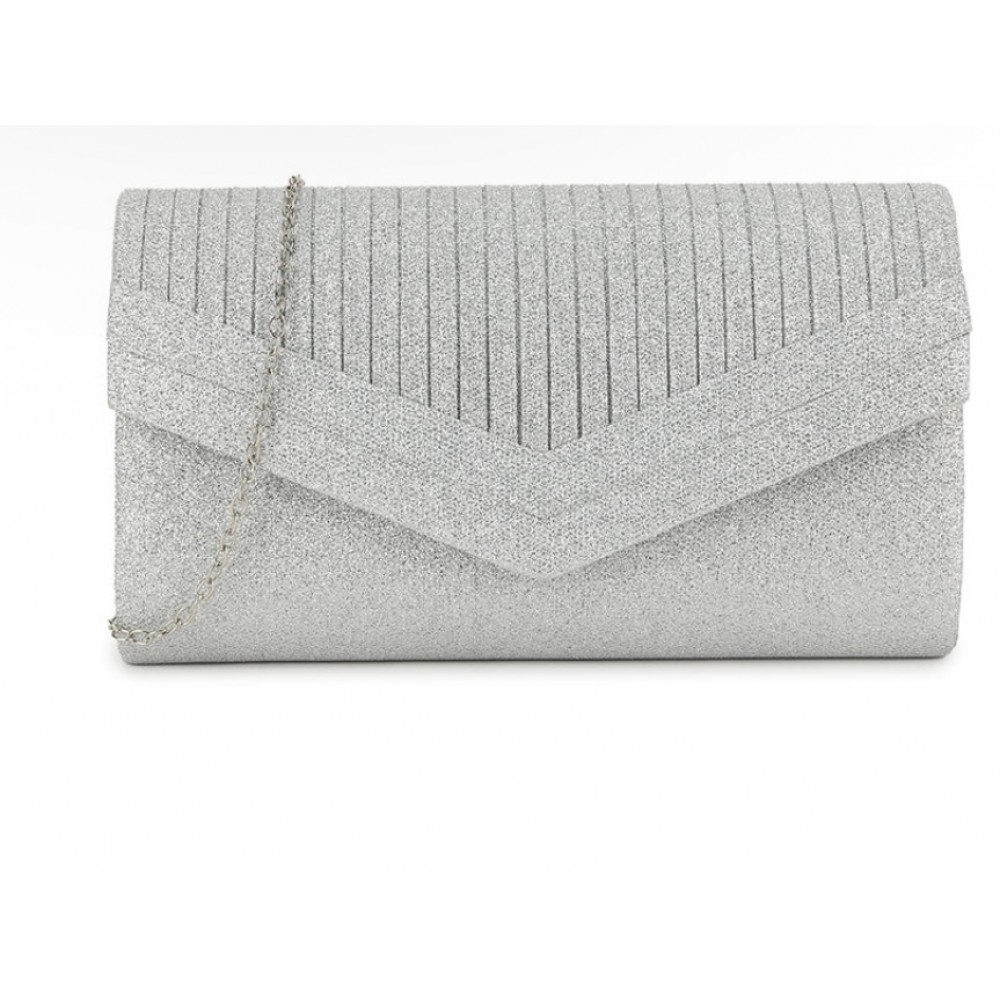 Silver clutch bag