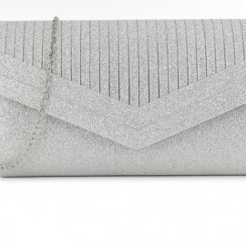 Silver clutch bag
