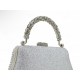 Silver diamanté evening bag 