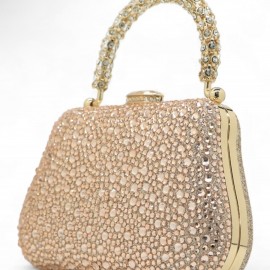 Gold diamanté evening bag