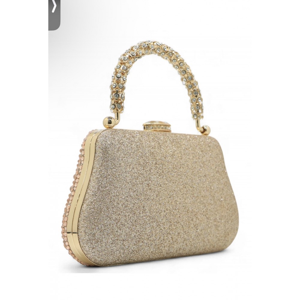 Gold diamanté evening bag
