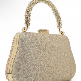 Gold diamanté evening bag