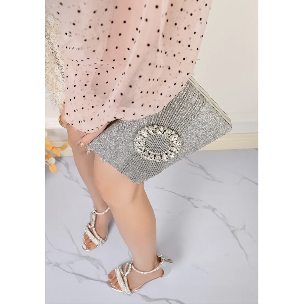 Silver box clutch bag 