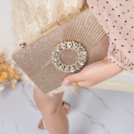 Rose gold box clutch bag 