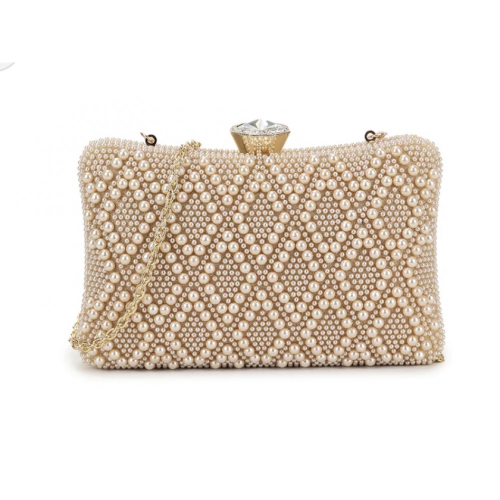 Box clutch bag in rose gold