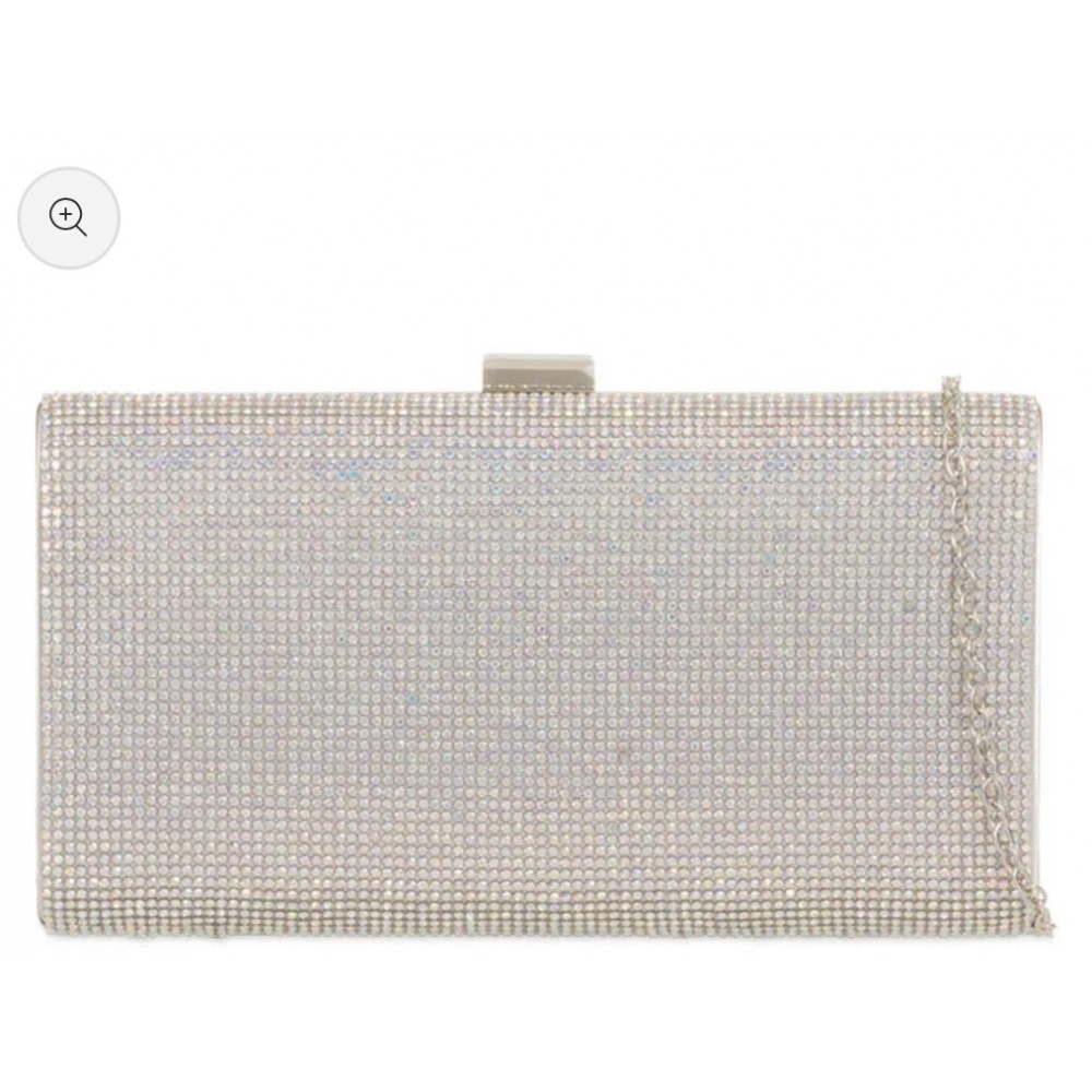 Silver box clutch bag