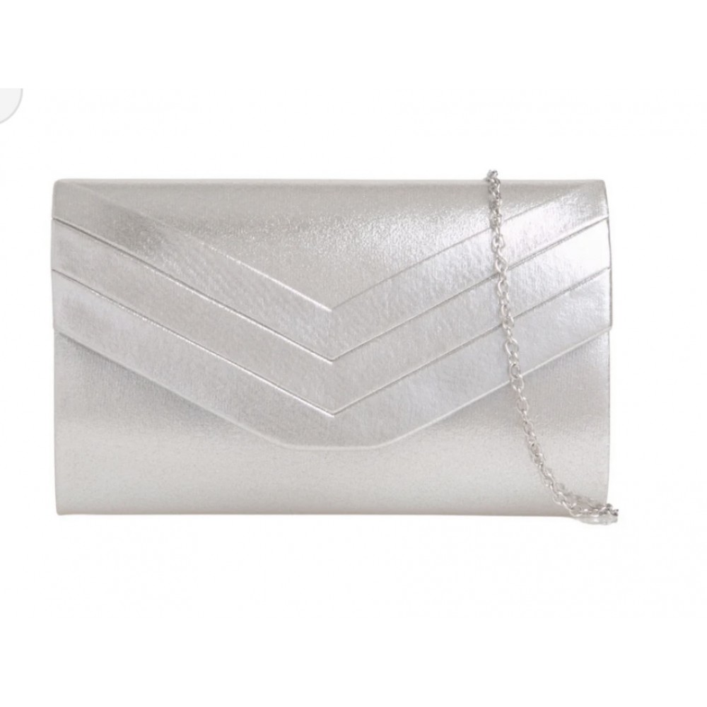 Silver clutch bag