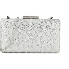 Silver box clutch bag