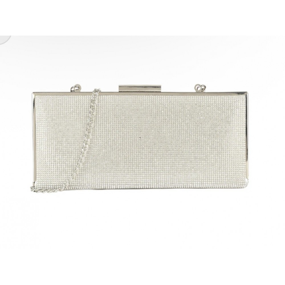 Silver clutch bag