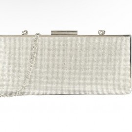Silver clutch bag