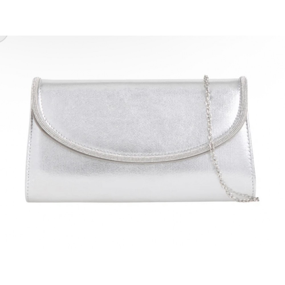 Silver clutch bag