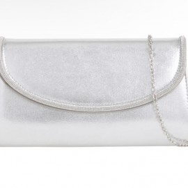 Silver clutch bag