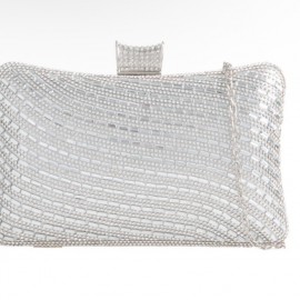 Silver box clutch bag