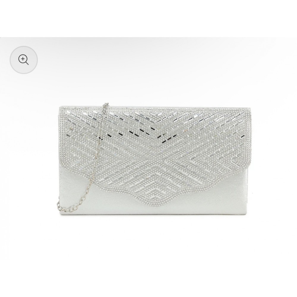 Silver clutch bag