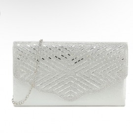Silver clutch bag