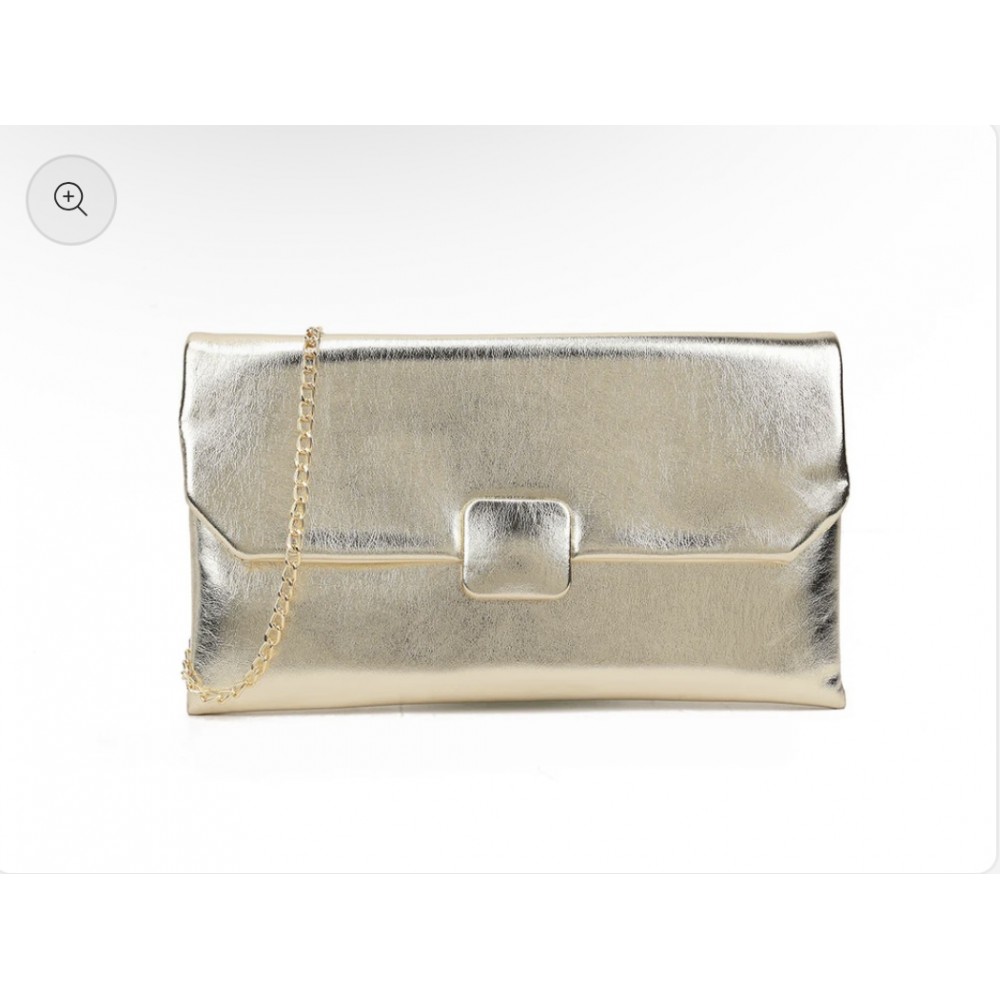 Gold clutch bag