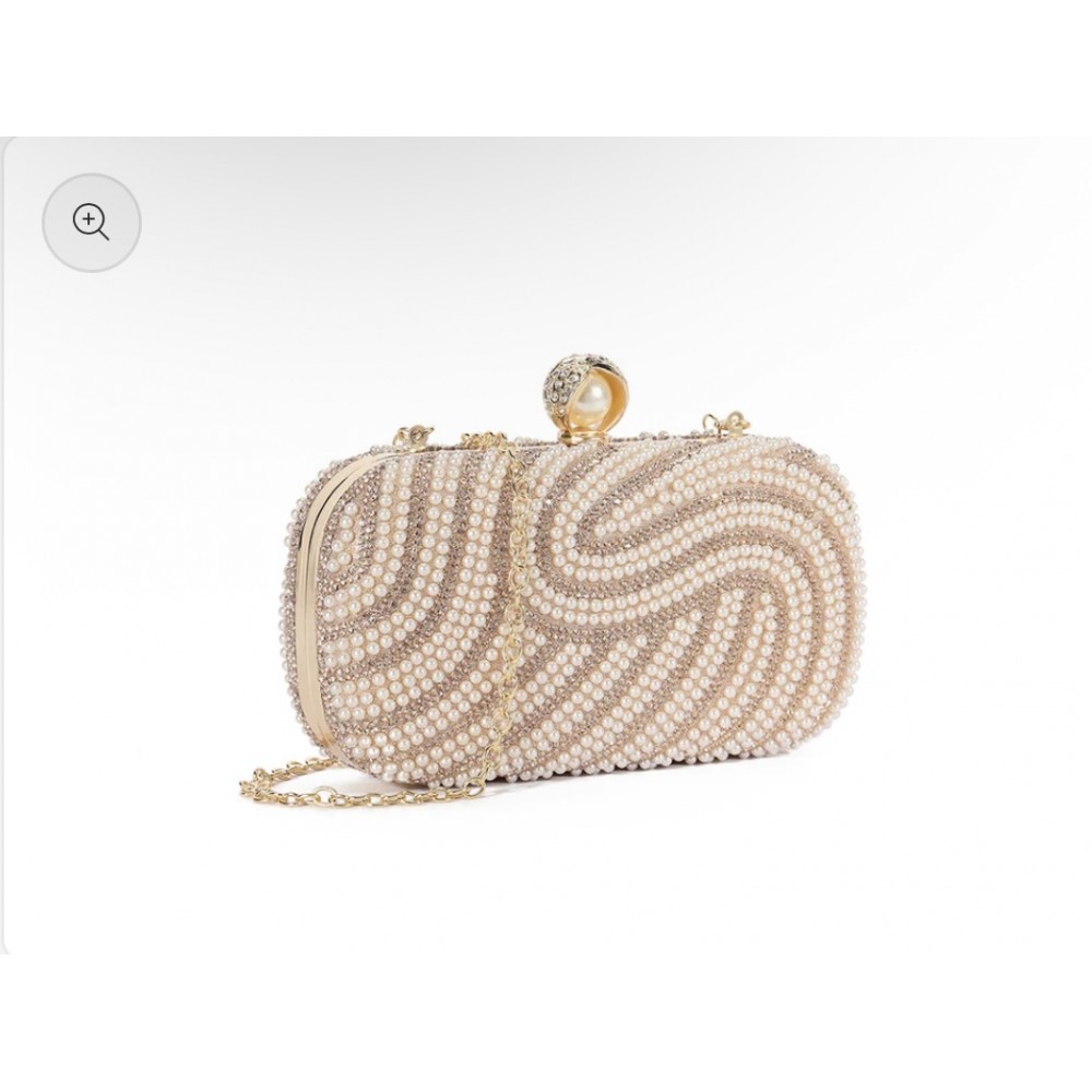 Rose gold box clutch bag