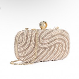 Rose gold box clutch bag