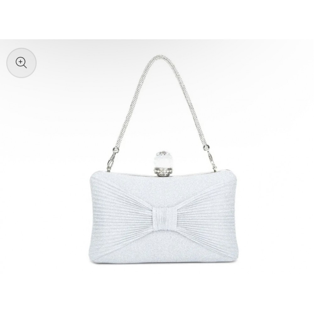 Silver compact clutch bag 
