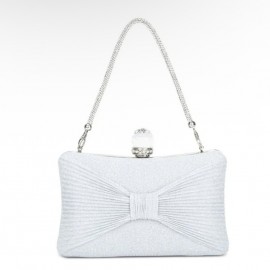 Silver compact clutch bag 
