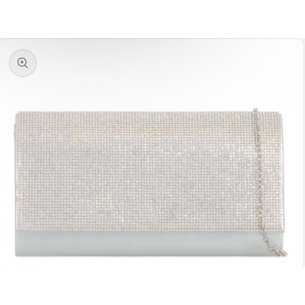 Silver clutch bag