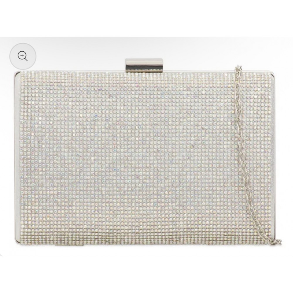 Compact silver clutch bag 