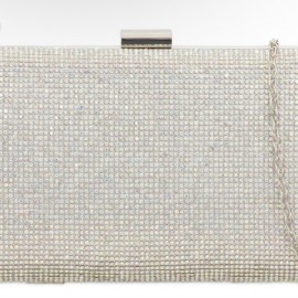 Compact silver clutch bag 
