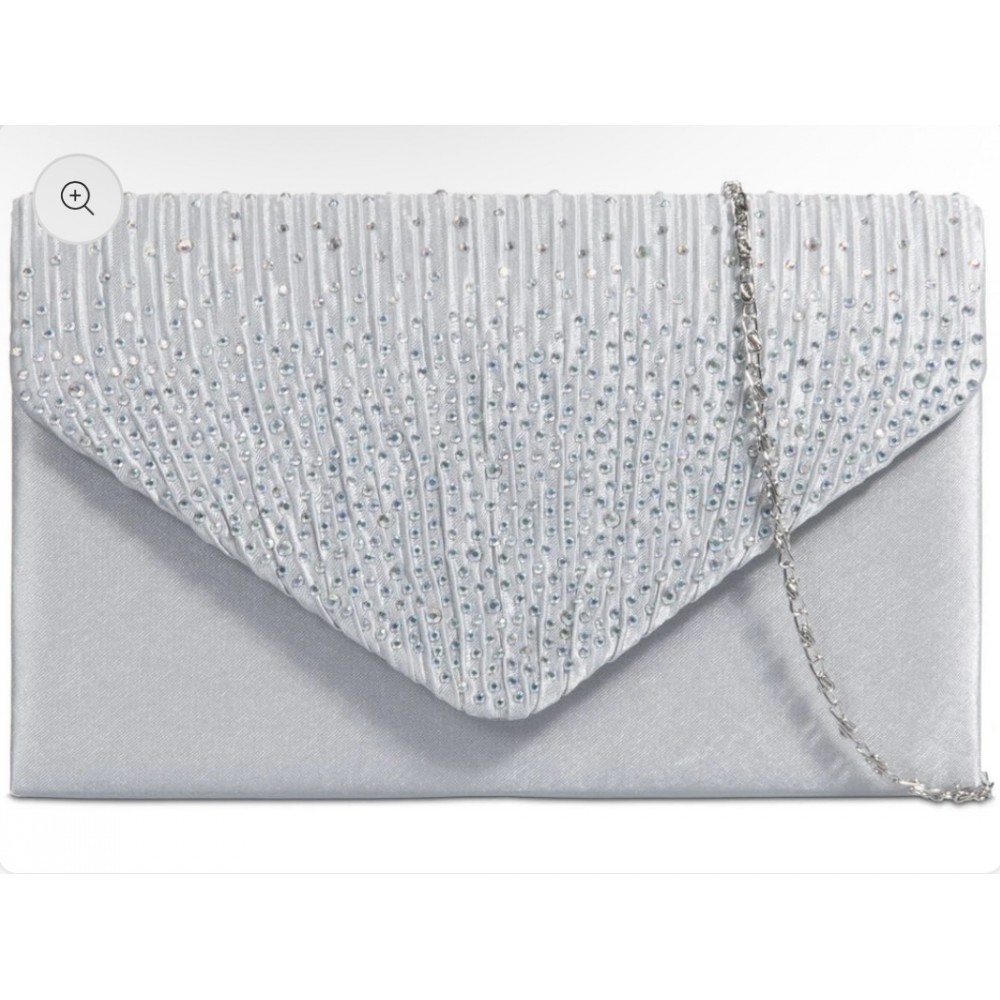 Silver clutch bag