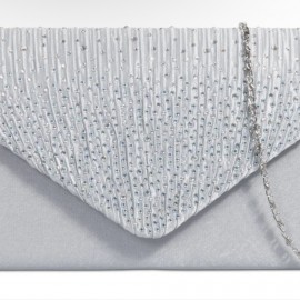 Silver clutch bag