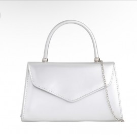 Silver top handle bag
