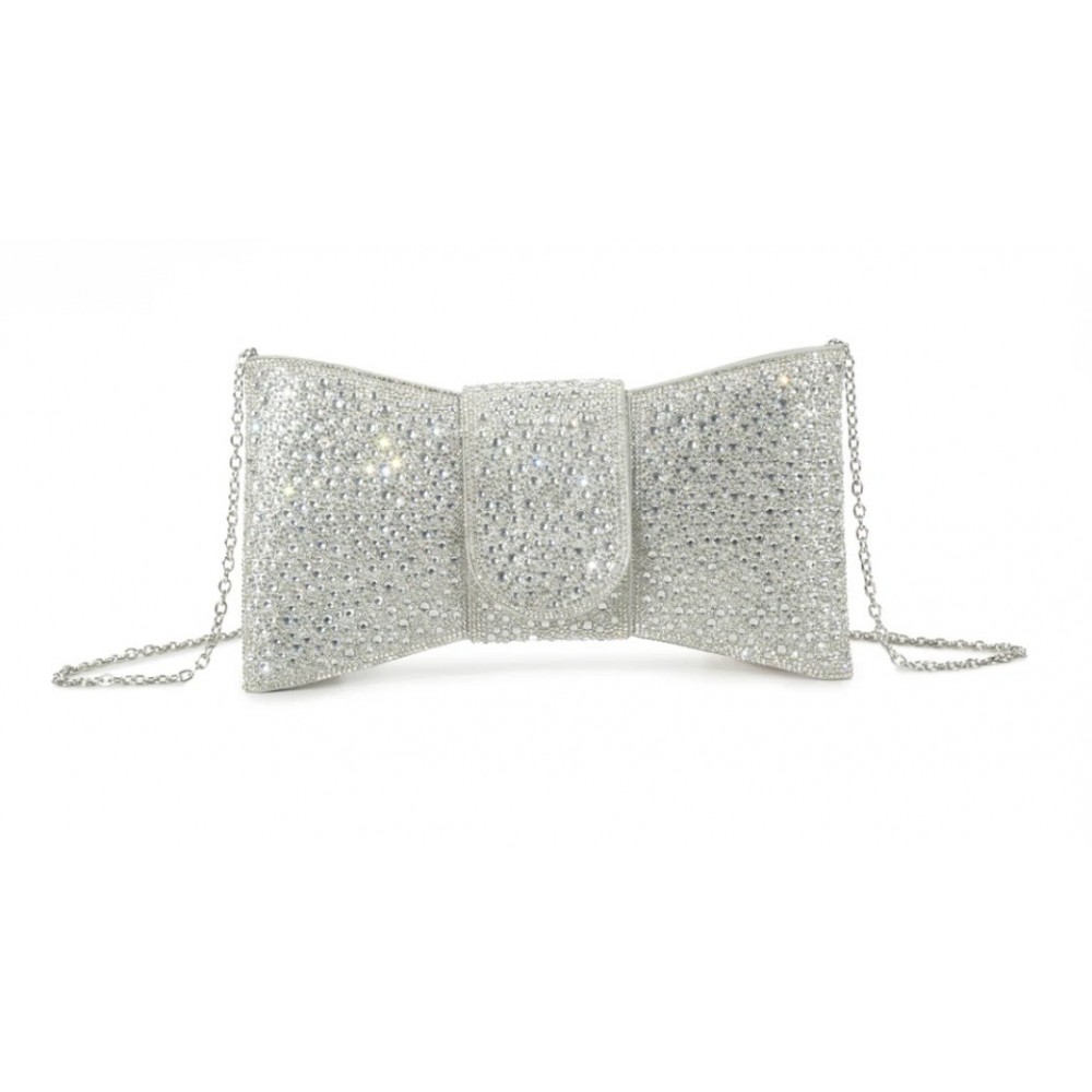 Silver clutch bag