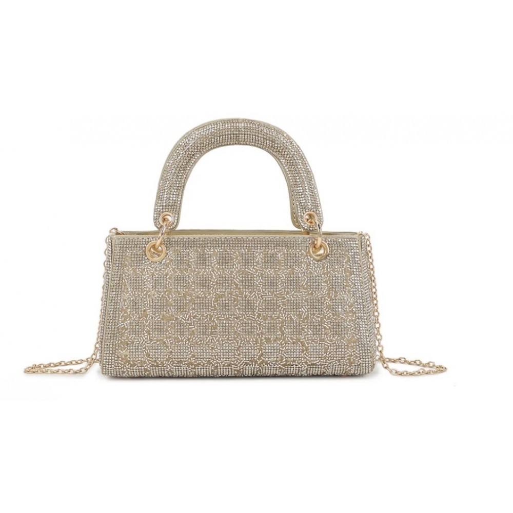 Gold clutch bag